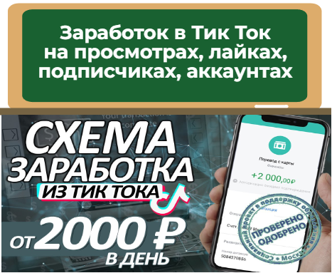 Заработок в Тик Ток на просмотрах, лайках