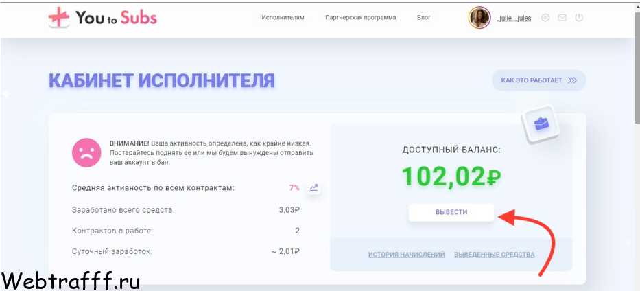 Как вывести деньги с You to Subs